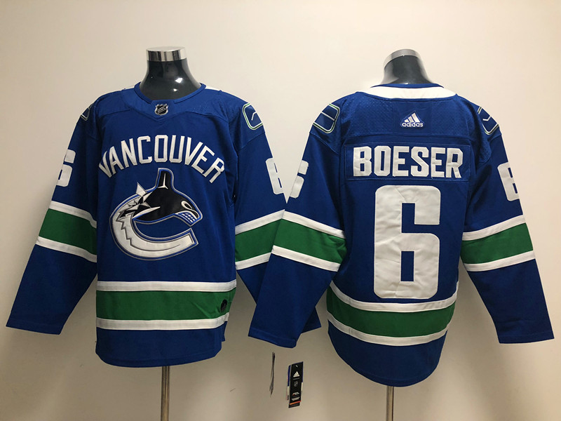 Mens Vancouver Canucks #6 Brock Boeser adidas Home Blue Player Jersey Mens Vancouver Canucks #6 Brock Boeser adidas Home Blue Player Jersey